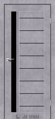 Дверне полотно BORDO 800 х 2000, Сірий бетон, Чорне скло 2800000010270 фото
